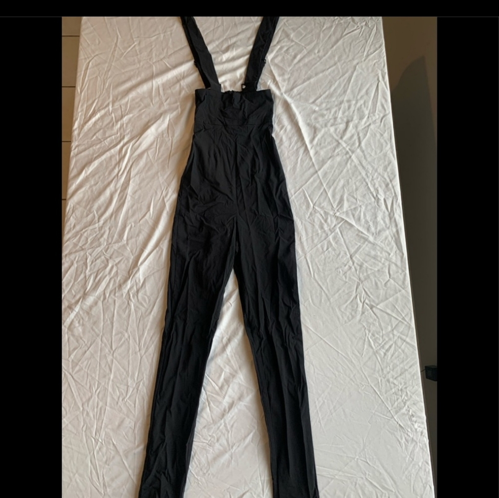 Collectif skinny pants with suspenders
